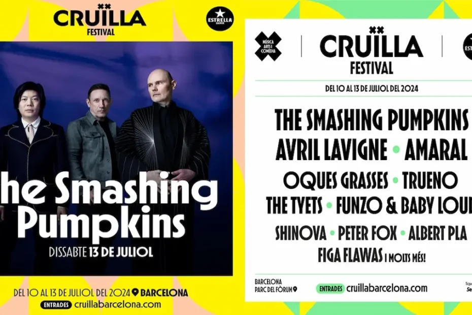 The Smashing Pumpkins, Avirl Lavigne, Amaral y muchos más en el primer avance de Cruïlla 2024