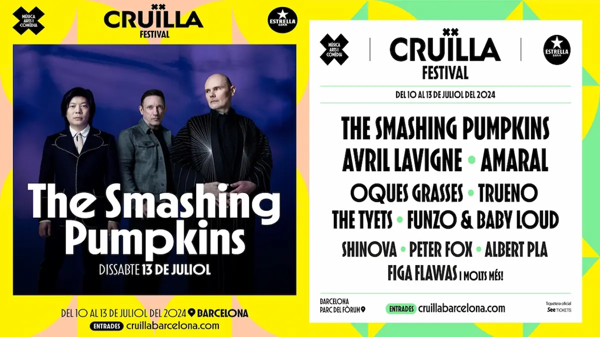 The Smashing Pumpkins, Avirl Lavigne, Amaral y muchos más en el primer avance de Cruïlla 2024