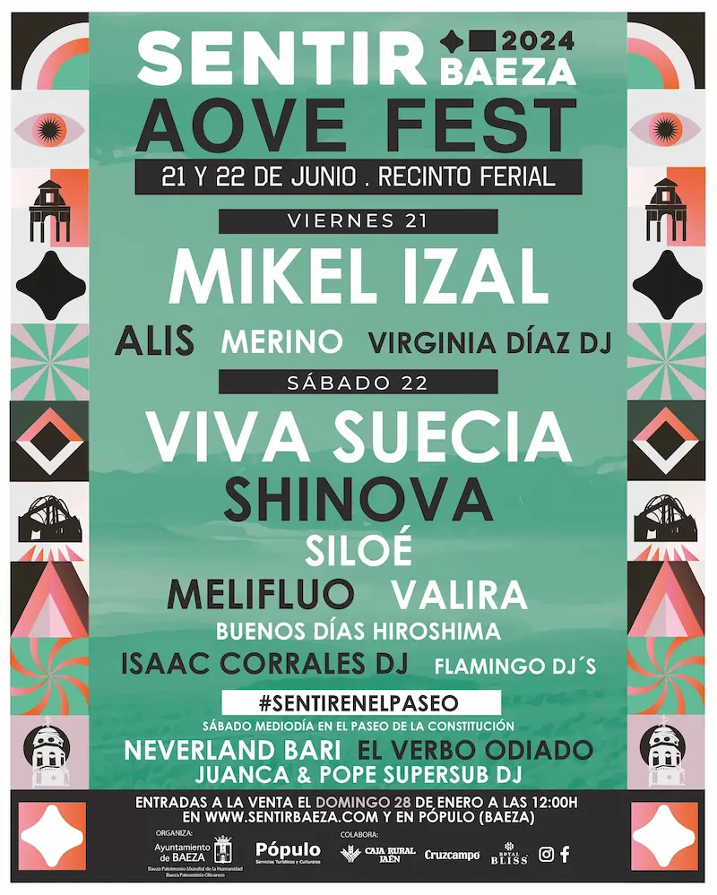 Mikel Izal, Viva Suecia y Shinova encabezan la segunda edición del Sentir Baeza AOVE Fest