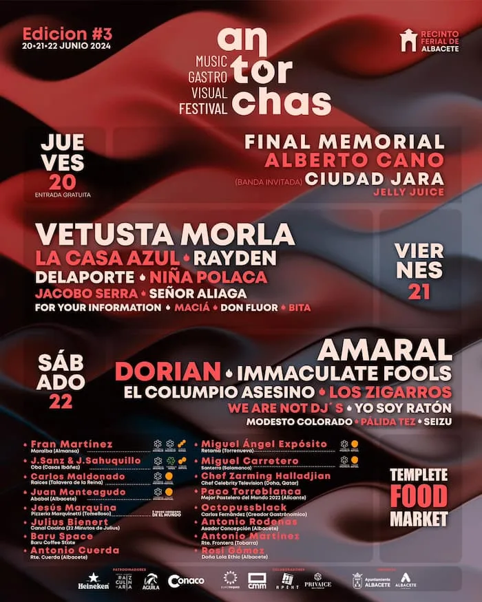 Cartel por días Antorchas Festival 2024