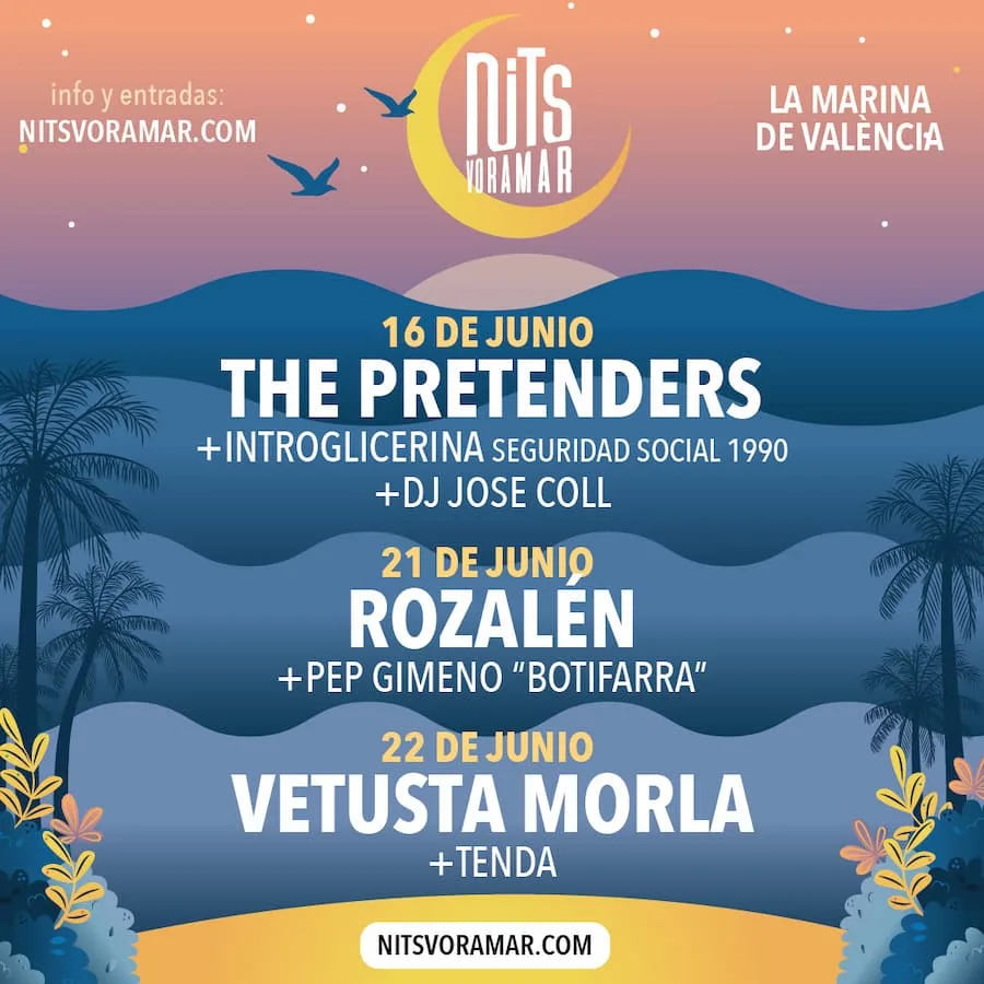 Nits Voramar: Vetusta Morla, The PRetenders, Rozalem y más