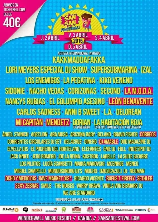 Cartel Sansan Festival 2015