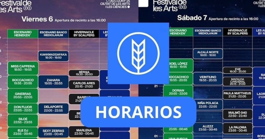 Festival de Les Arts 2025: Horarios