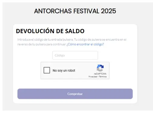 Devolución de Saldo Antorchas Festival
