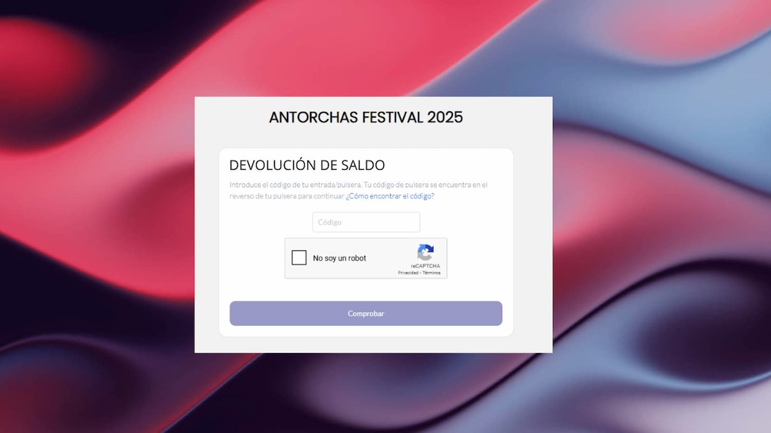 Devolución del dinero pulsera del Antorchas Festival 2025