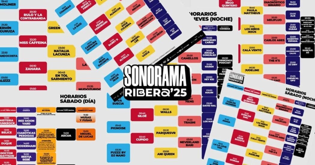 Horarios Sonorama Ribera 2025