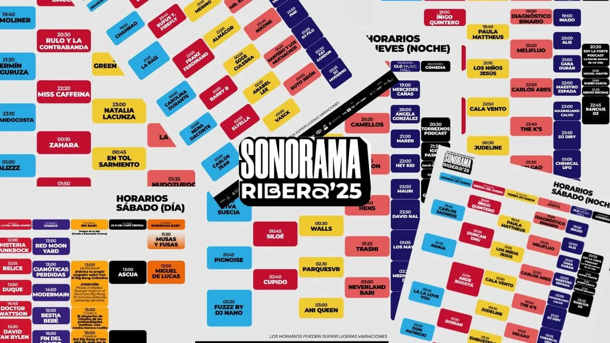 Horarios Sonorama Ribera 2025