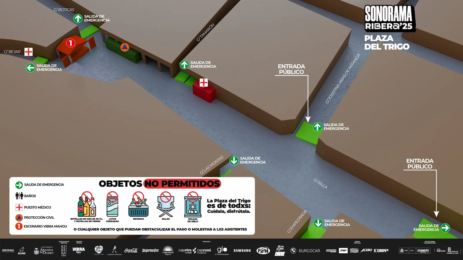Plano de Accesos Plaza del Trigo Sonorama 2025