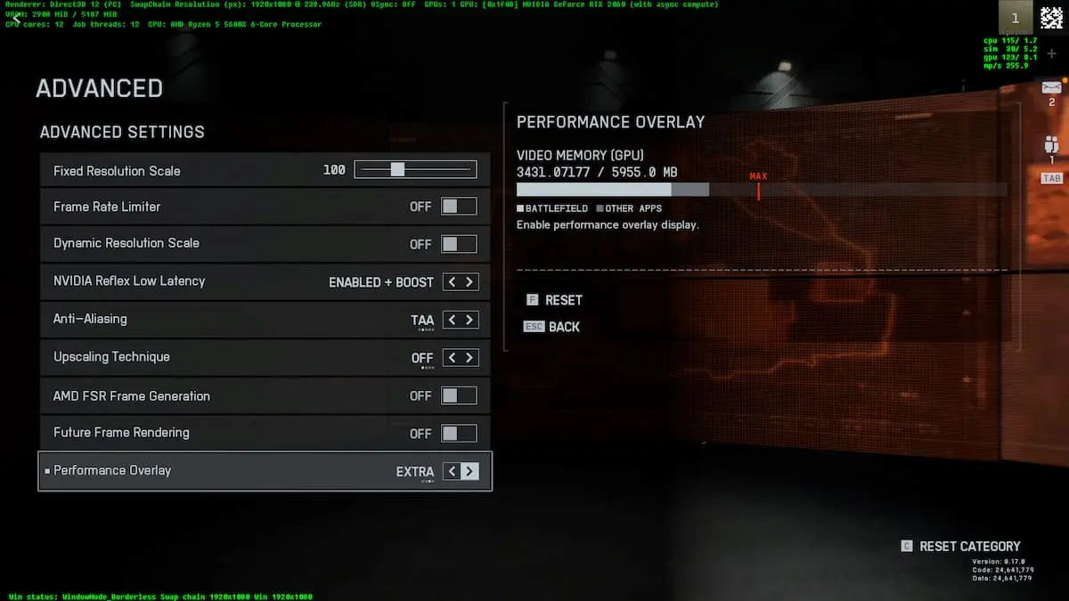 contador de FPS en Battlefield 6