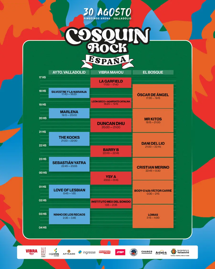Horarios Cosquín Rock Valladolid 2025