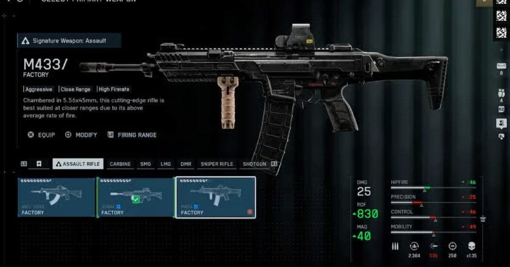 Configuración óptima del M433 en Battlefield 6