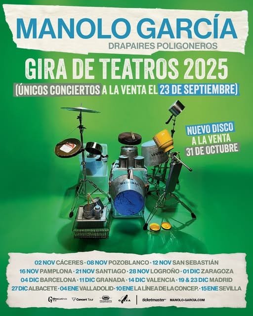 Fechas confirmadas de la gira 2025 de Manolo García