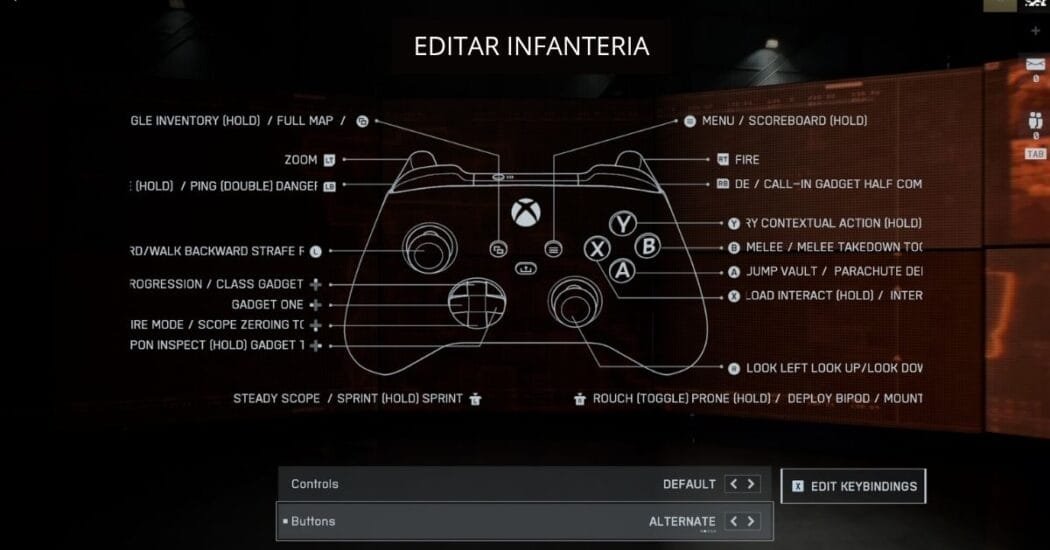 Mejores ajustes del mando para la infantería