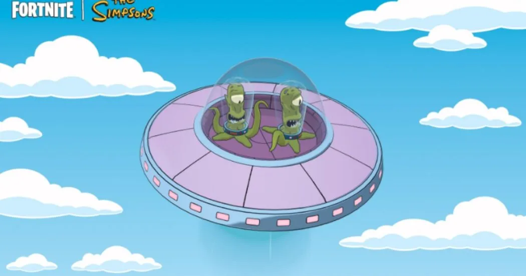 Fortinite planeador de Los Simpson