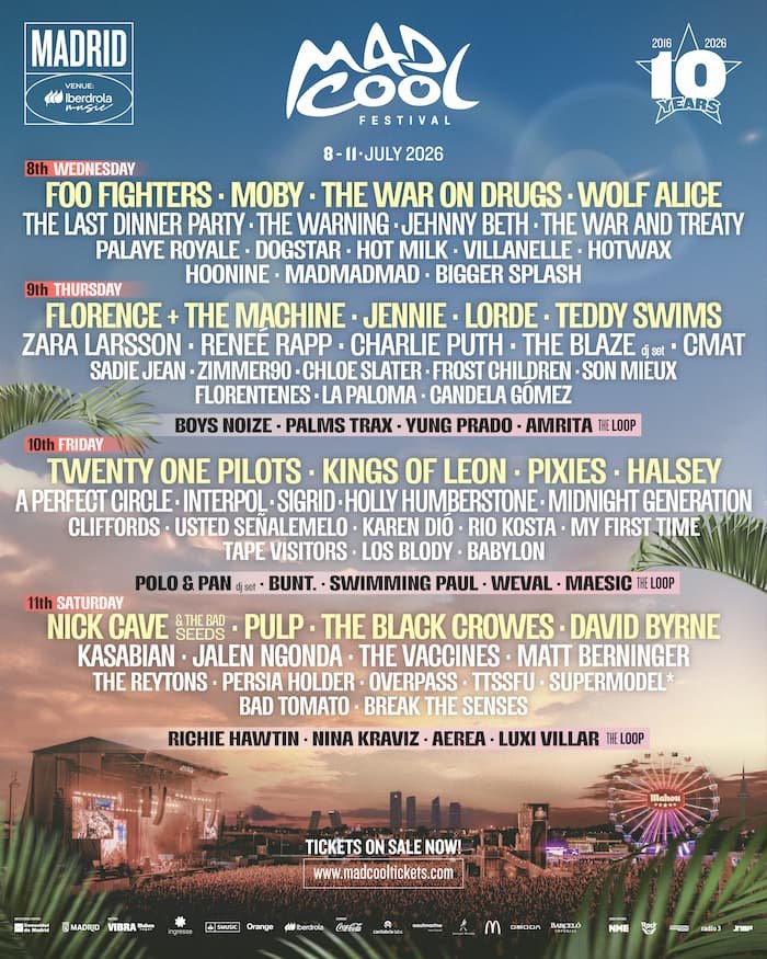 Cartel Mad Cool Festival 2026 Febrero