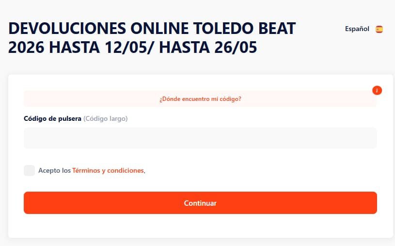 Formulario Devolucion Toledo Beat 2026