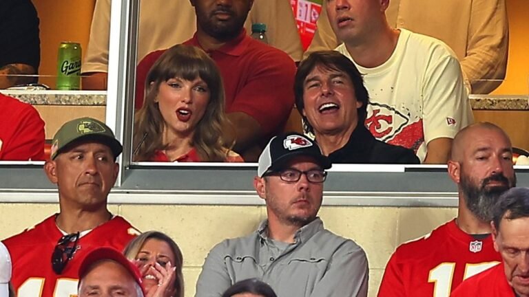 Taylor Swift anima en Arrowhead el debut de Travis Kelce junto a Tom Cruise