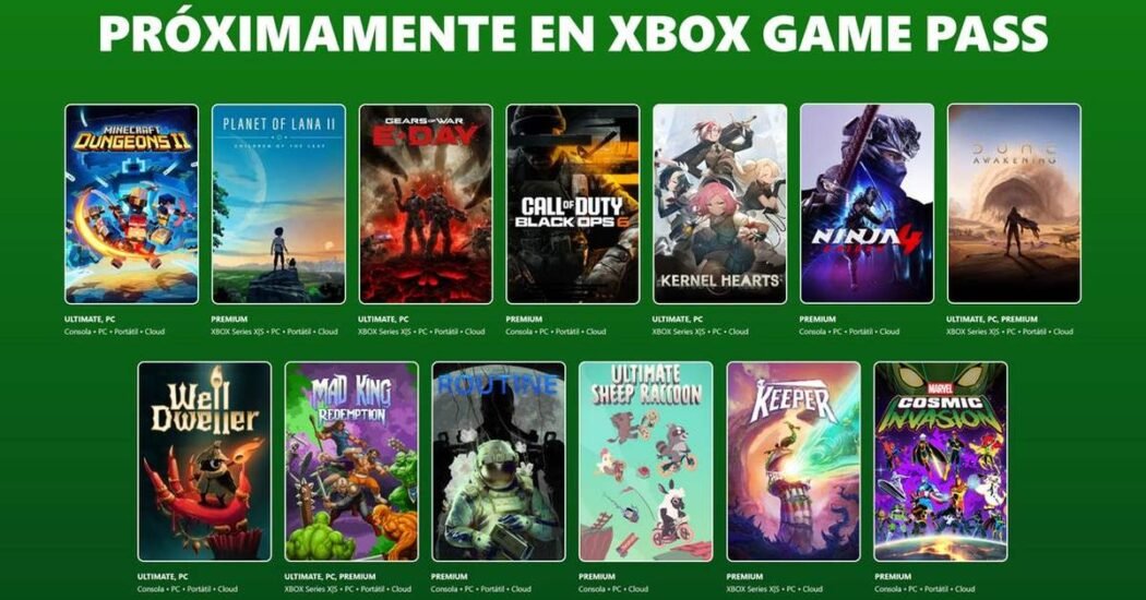 Xbox Game Pass suma Gears: E‑Day, Minecraft Dungeons II y Dune: Awakening