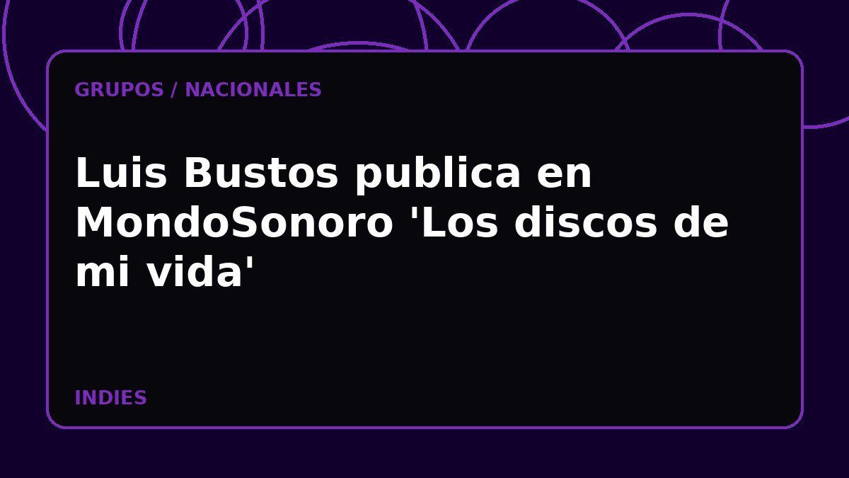 Luis Bustos publica en MondoSonoro 'Los discos de mi vida'